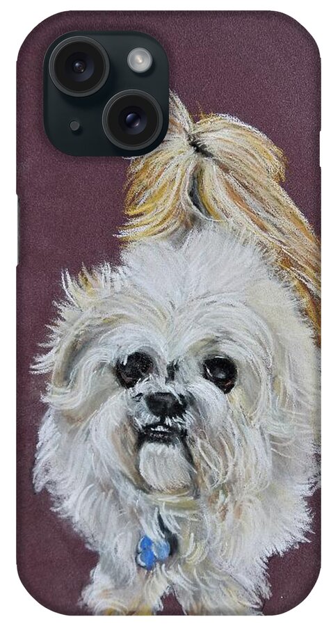 Dog iPhone Case featuring the pastel Jersey by Betty-Anne McDonald