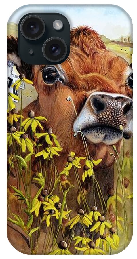 Cows iPhone Case featuring the painting Jersey Girls by Jeanette Ferguson