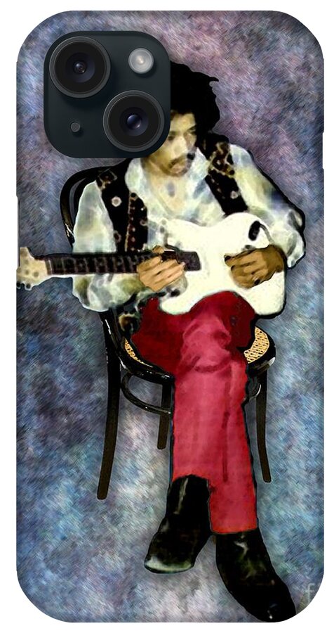 Portraits iPhone Case featuring the digital art Jimi Hendrix Solo by Walter Neal