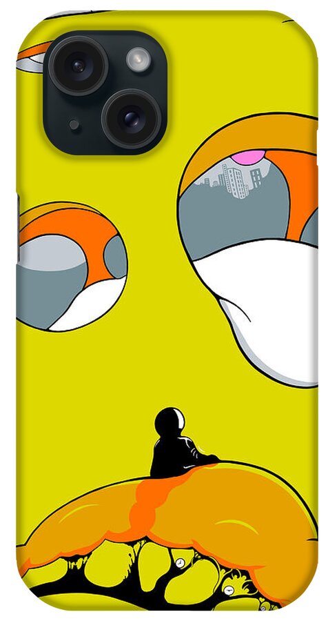 Yellow iPhone Case featuring the drawing Jonah by Craig Tilley