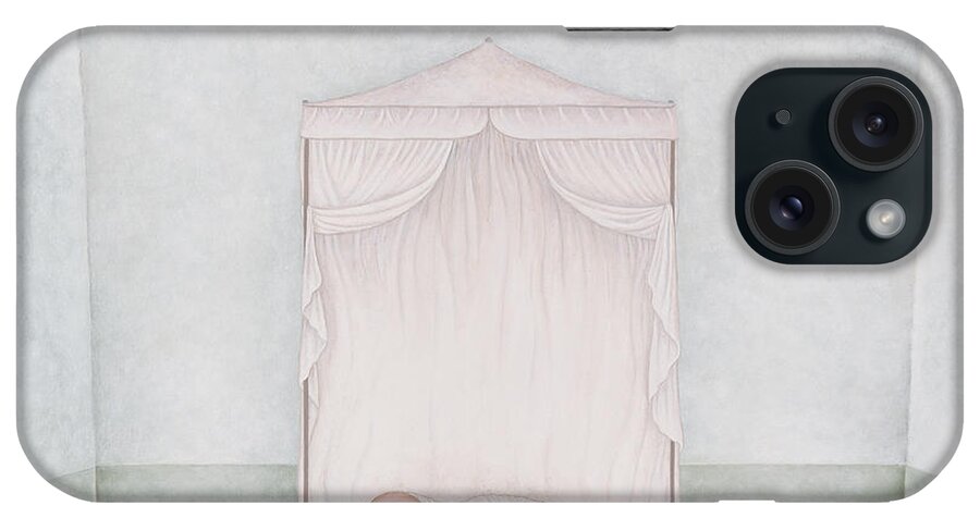 Contemporary Art iPhone Case featuring the painting Juana Of Aza Dreaming, 1991 by Mary Stuart