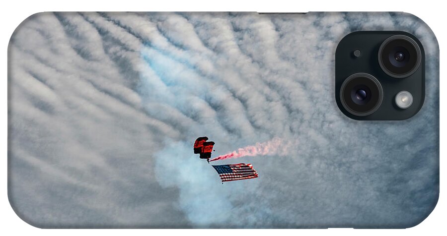Jumper And Flag 2 iPhone Case featuring the photograph Jumper And Flag 2 by Robert Michaud