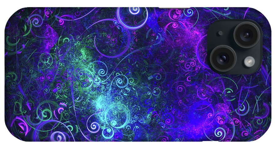 Cameron Gray iPhone Case featuring the digital art Jungle Night Sky by Cameron Gray