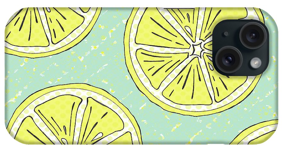 Just Lemons 5 iPhone Case featuring the mixed media Just Lemons 5 by Lightboxjournal