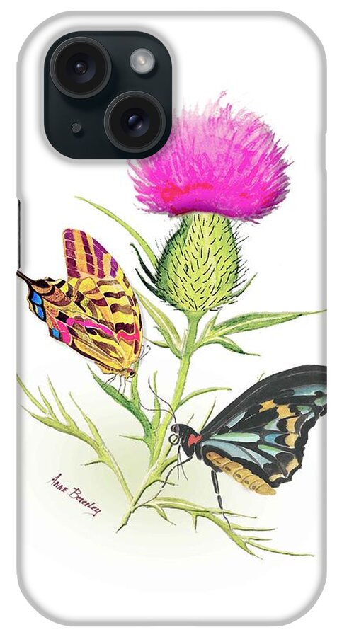 Butterflies iPhone Case featuring the painting Just the Two of Us by Anne Beverley-Stamps