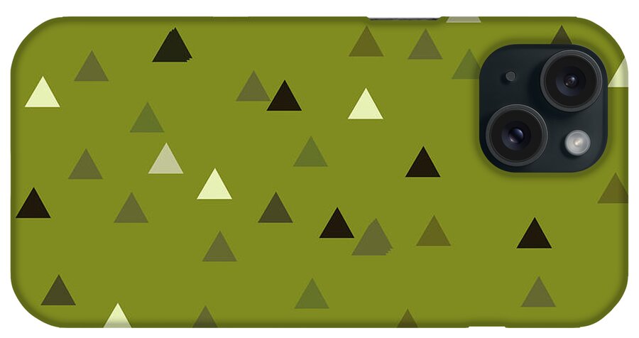 Color iPhone Case featuring the digital art Just Tri - Green brown by Peter Tellone
