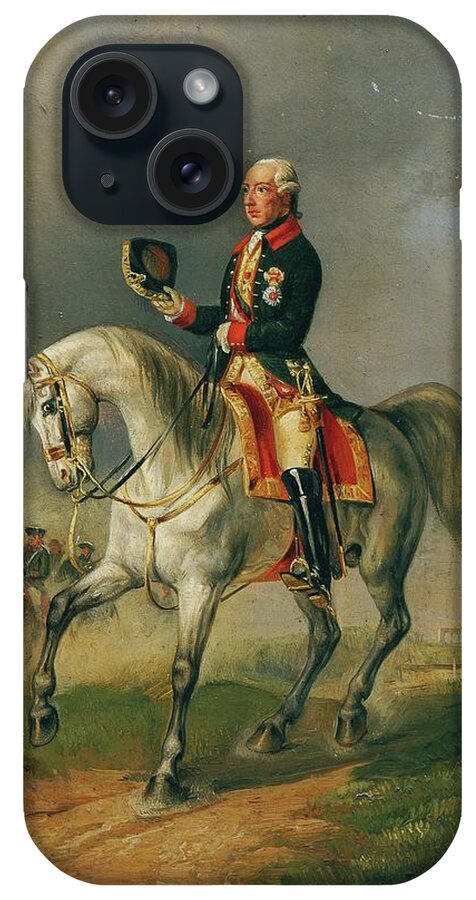 Military iPhone Case featuring the painting Kaiser Joseph II. Reitend by Ludwig Johann Passini
