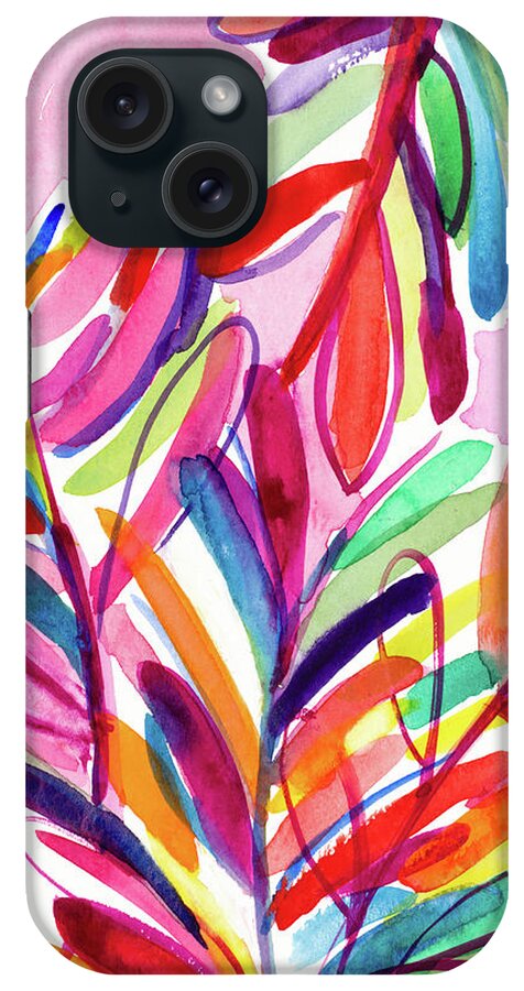 Kaleidoscope iPhone Case featuring the painting Kaleidoscope Leaves by Lanie Loreth
