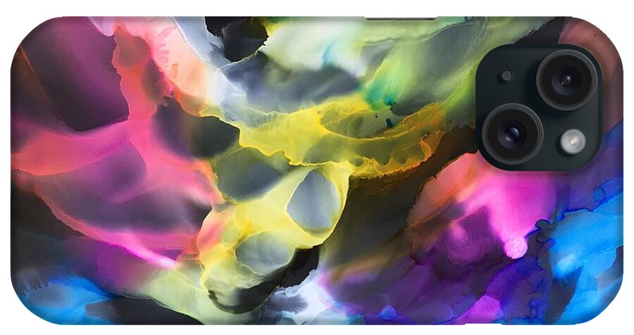 Abstract iPhone Case featuring the painting Kaleidoscope Skies by Bonny Butler