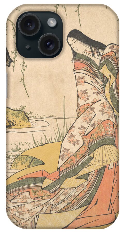 18th Century Art iPhone Case featuring the relief Kanjo - A Court Lady by Torii Kiyonaga