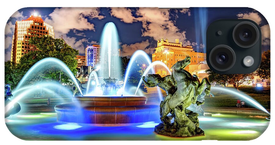 America iPhone Case featuring the photograph Kansas City J.C. Nichols Fountain in the Plaza by Gregory Ballos