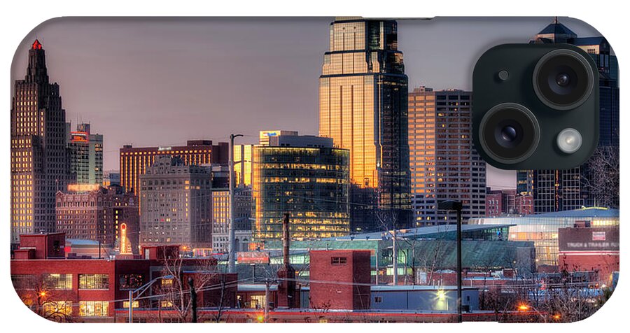 Tranquility iPhone Case featuring the photograph Kansas City Skmyline At Dusk by Eric Bowers Photo