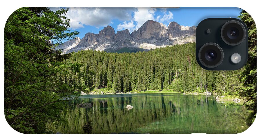 Nature iPhone Case featuring the photograph Karersee and Rosengarten group by Andreas Levi