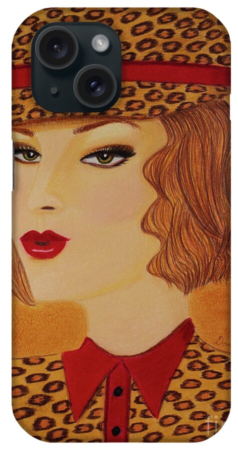 Fashion iPhone Case featuring the drawing Kat by Dorothy Lee