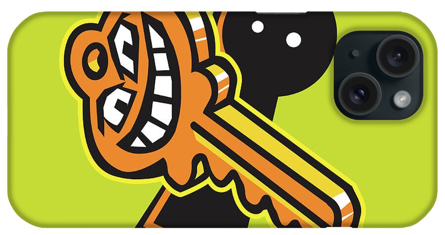 Banana Seat iPhone Case featuring the drawing Key and Keyhole by CSA Images