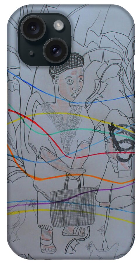 Jesus iPhone Case featuring the painting Kintu and Nambi Kintus Tasks #74 by Gloria Ssali