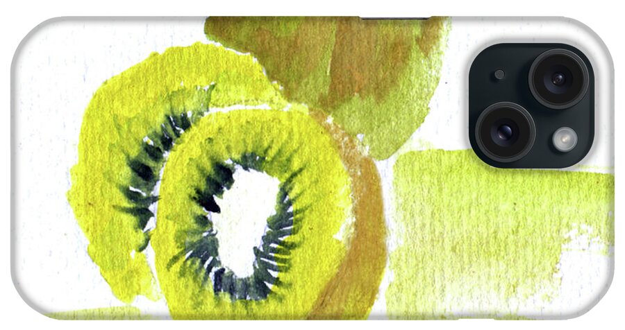 Kiwi iPhone Case featuring the mixed media Kiwi by Wolf Heart Illustrations
