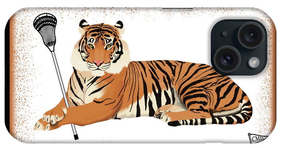 Lacrosse iPhone Case featuring the digital art Lacrosse Tiger by College Mascot Designs