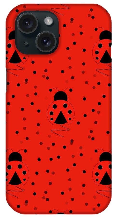 Lady Bug Pattern iPhone Case featuring the mixed media Lady Bug Pattern by Sartoris Art