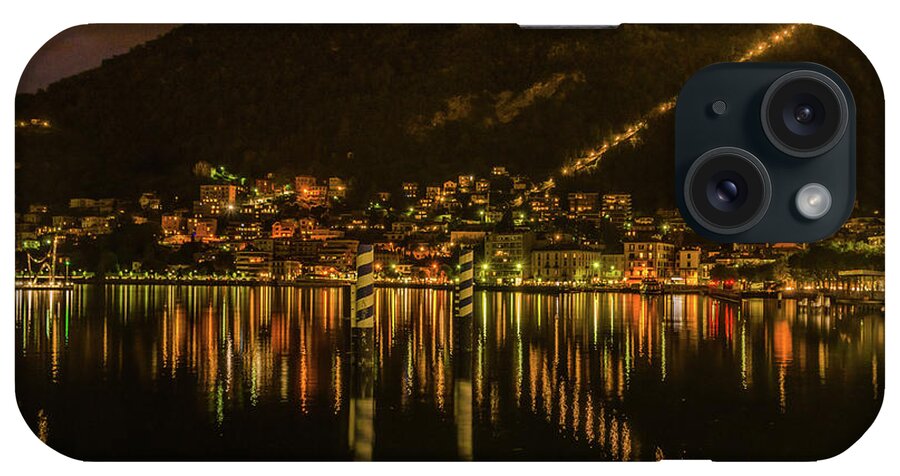 Italy iPhone Case featuring the photograph Lake Como at Night by Douglas Wielfaert