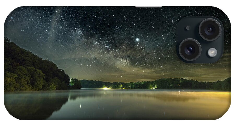 Millky Way iPhone Case featuring the photograph Lake Logan Starry Night by Arthur Oleary