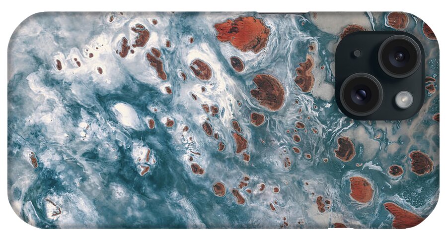 Satellite Image iPhone Case featuring the digital art Lake Mackay from space #1 by Christian Pauschert