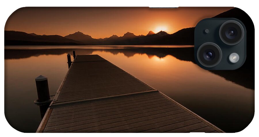 Sunrise iPhone Case featuring the photograph Lake McDonald Wake Up Call by Mark Kiver