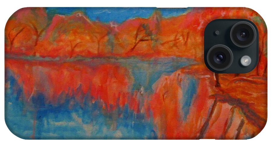 Lake iPhone Case featuring the painting Lake Mirror by Stanley Morganstein