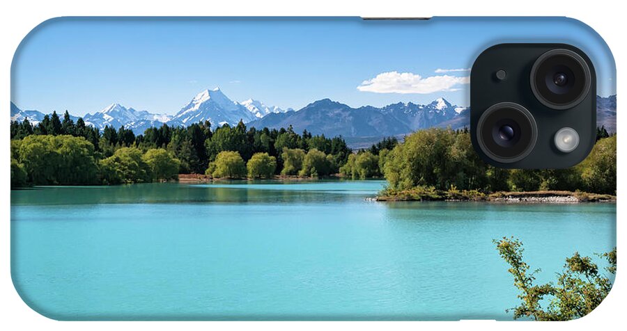 Scenics iPhone Case featuring the photograph Lake Pukaki And Mt Cook by Célia Mendes Photography