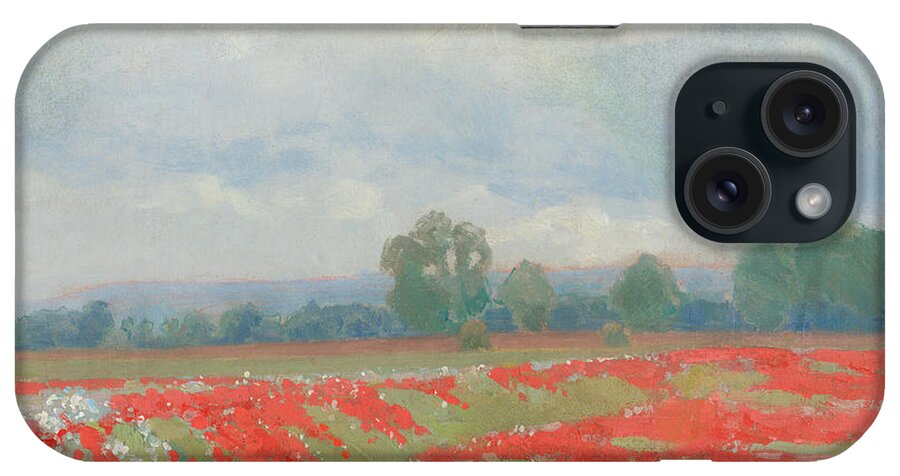 Poppy Field iPhone Case featuring the painting Landscape, circa 1900 by Ludovit Cordak