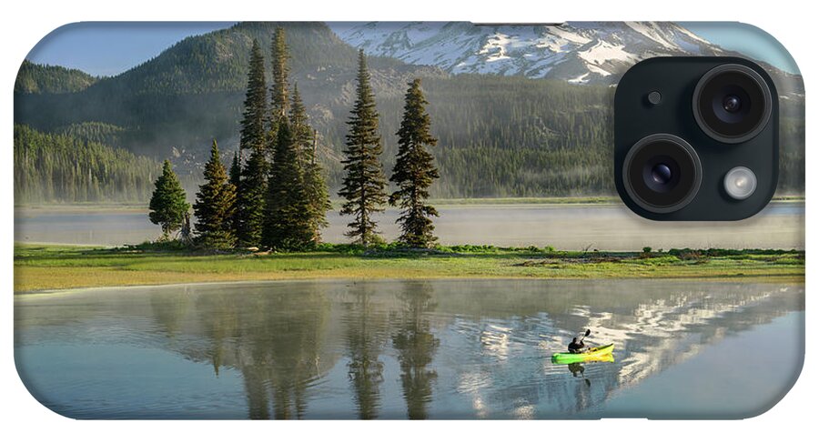 Estock iPhone Case featuring the digital art Landscape Reflection In Lake by Heeb Photos