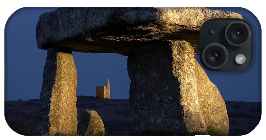 England iPhone Case featuring the photograph Lanyon Quoit And Tinmine Lit With by David Clapp