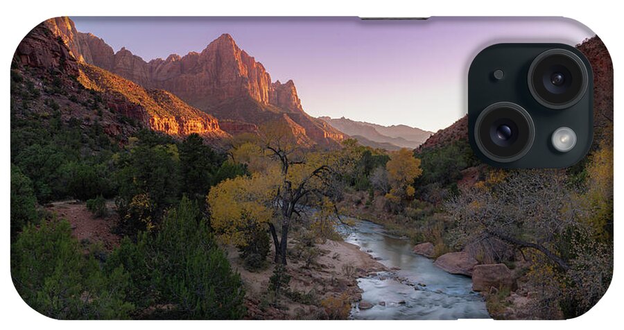 Zion National Park iPhone Case featuring the photograph Last light at Zion by Arthur Oleary