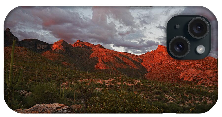Catalina Mountains iPhone Case featuring the photograph Last light on Catalina Mountains by Chance Kafka