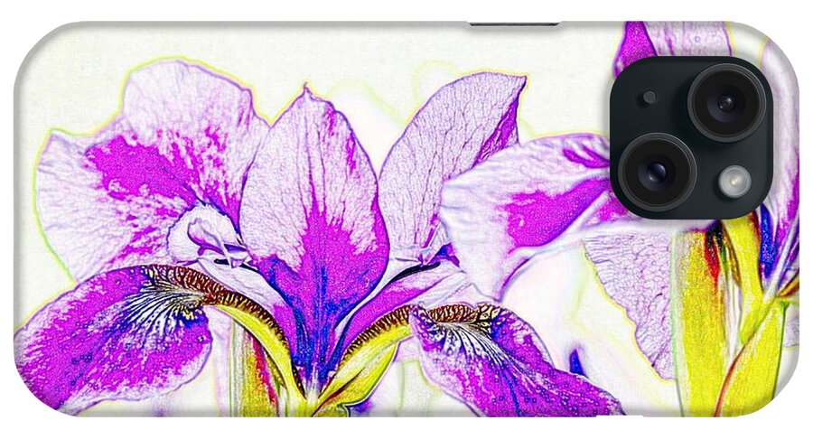 Original Art iPhone Case featuring the photograph Lavender Irises by Susan Rydberg