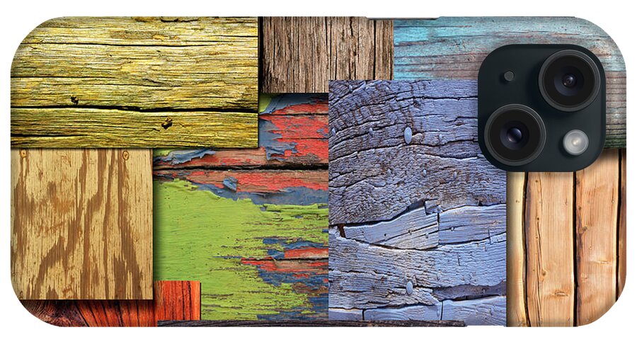 Layered Wood iPhone Case featuring the mixed media Layered Wood by Karen Williams
