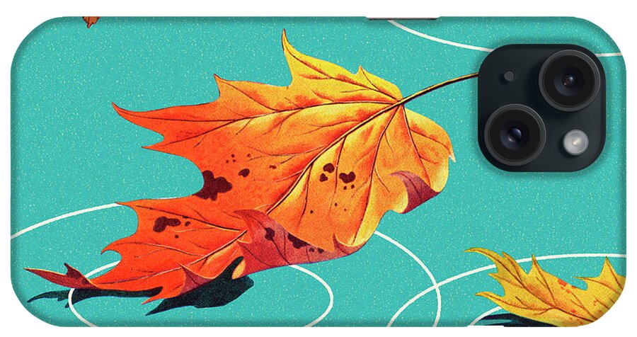 Autumn iPhone Case featuring the drawing Leaves in Autumn by CSA Images