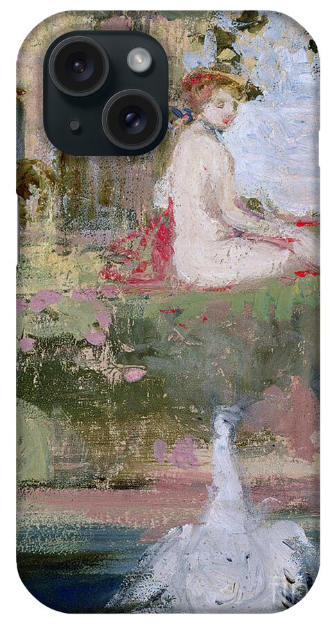 Art iPhone Case featuring the painting Leda And The Swan by Charles Edward Conder