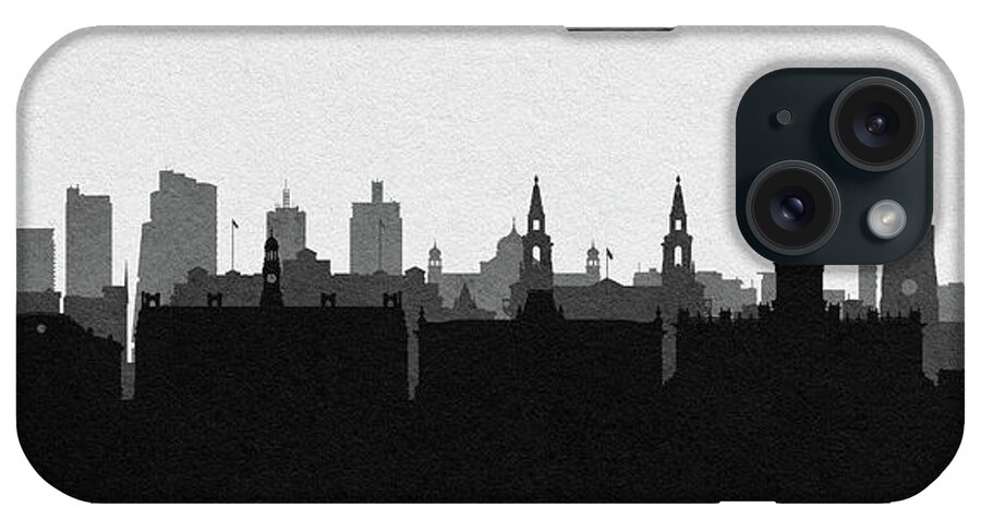 Leeds iPhone Case featuring the digital art Leeds Cityscape Art by Inspirowl Design
