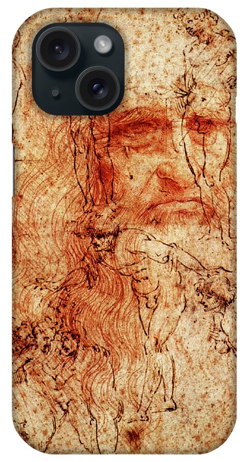 Leonardo Da Vinci iPhone Case featuring the digital art Leonardo's Mind 1 by John Vincent Palozzi
