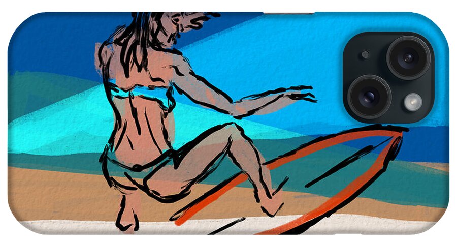 Surfing iPhone Case featuring the digital art Lets Go Surfing Now by Michael Kallstrom