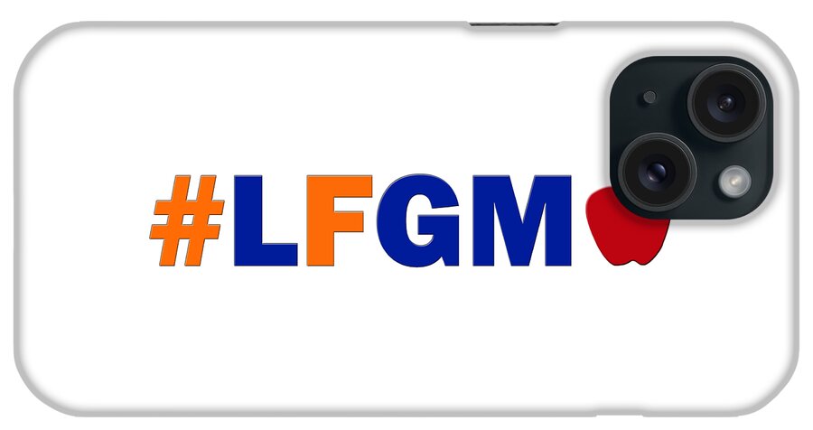 New York Mets iPhone Case featuring the digital art #LFGM - White Background by Angie Tirado