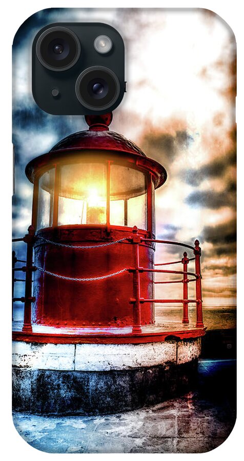Farol iPhone 15 Case featuring the photograph Lighthouse on a stormy sky by Micah Offman