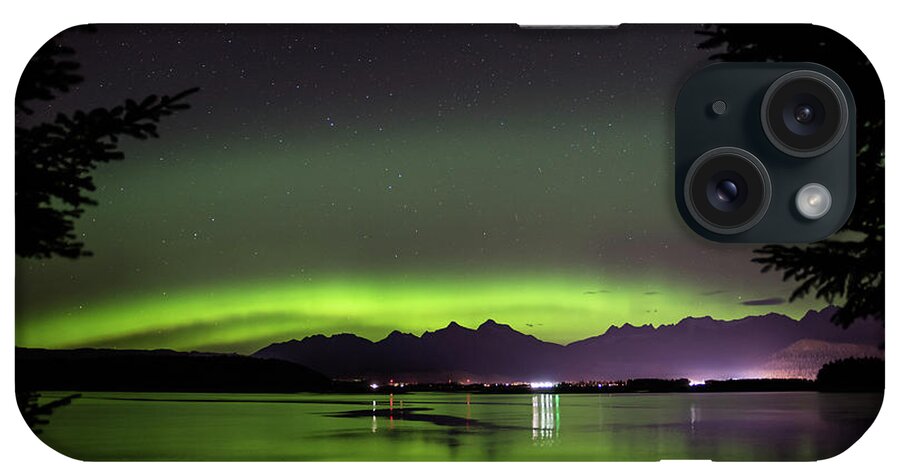 Northern Lights iPhone Case featuring the photograph Skiff Under the Lights by David Kirby
