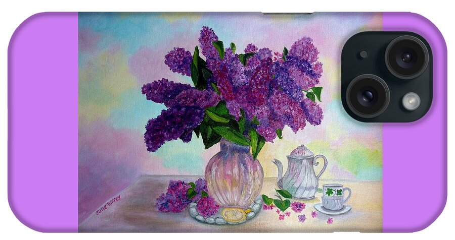 Lilacs iPhone Case featuring the painting Lilac Spring Tea by Julie Brugh Riffey