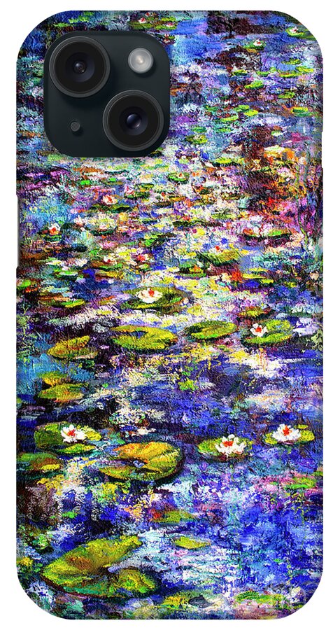 Lily Pond iPhone Case featuring the painting Lily Pond impressions Oil Painting by Ginette Callaway