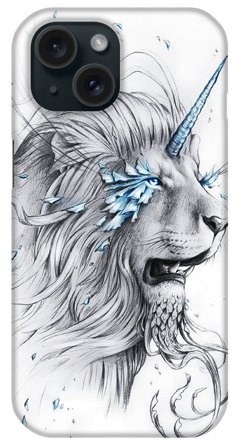 Lion Soul iPhone Case featuring the mixed media Lion Soul by Jojoesart