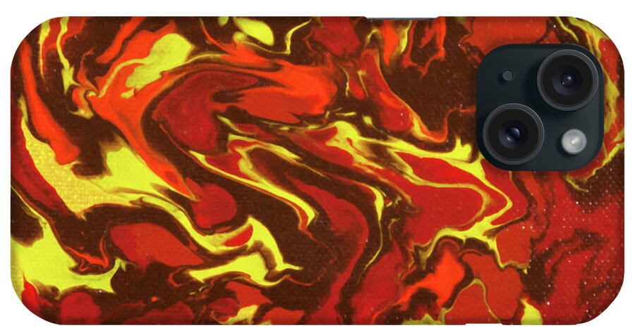 Small Abstract For Liquid Industrial Iiii
Fire Red Yellow Orange iPhone Case featuring the painting Liquid Industrial IIII - Canvas Iv by Hilary Winfield