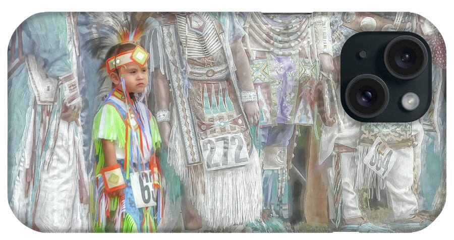 Native Americans iPhone Case featuring the mixed media Little Wacipi Dance Contestant by Dyle Warren