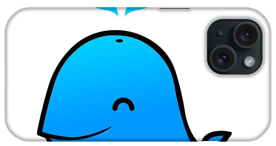 White Background iPhone Case featuring the digital art Little Whale by Ana Villanueva